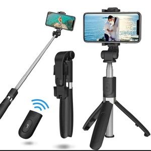 selfie stick foldable mini tripod with fill light shutter remote control for IOS